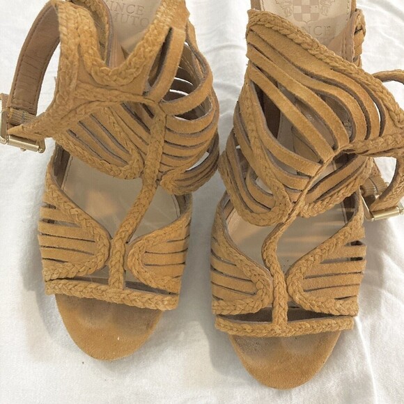 Vince Camuto Women's Sz 7 Janil Sandal Block Heel Strappy Slingback Brown Copper - Picture 7 of 9